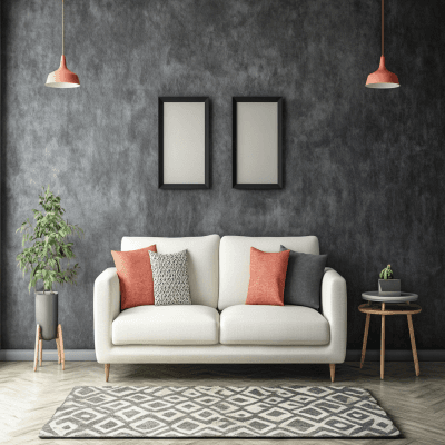 Modern Textured Grey Wall Paint Design For Living Rooms