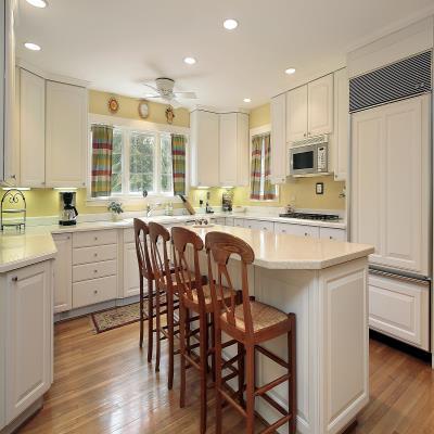 White and Brown Modular Kitchen Design