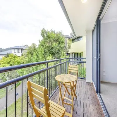 Simple Balcony Design with Glass Sliding Doors