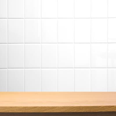 White Laminate Kitchen Tile