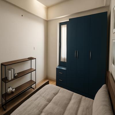 Compact Floor to Ceiling Wardrobe with Dresser Unit