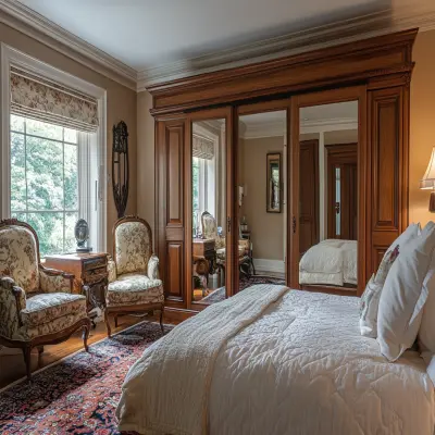 Classic 2-Door Wooden Sliding Door Wardrobe Design With Mirrored Panel