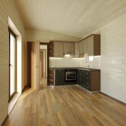 Light Brown Modular Kitchen Design