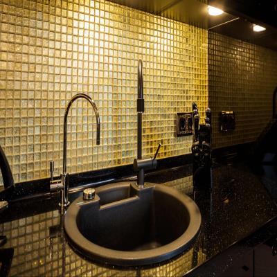 Golden Mosaic Sparkly Kitchen Tiles