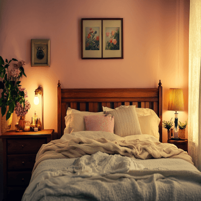 Burnt Blush Wall Paint Design for Modern Bedroom and Living Room