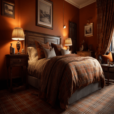 Classic Bedroom Design With A King Size Bed And Wooden Side Tables