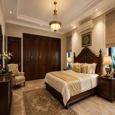Classic Master Bedroom Designed With Spacious Interiors