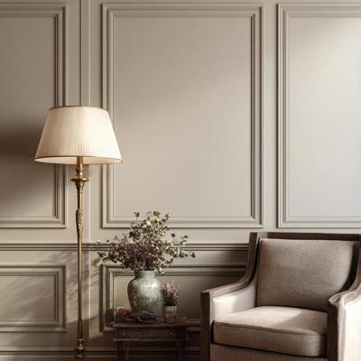 Classic Taupe Wall Paint Design with Panel Moulding Detailing