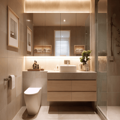 Contemporary Bathroom Design with Drawer Vanity Storage