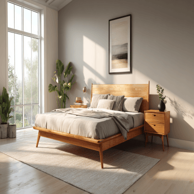 Contemporary Bedroom Design With A King Size Wooden Bed