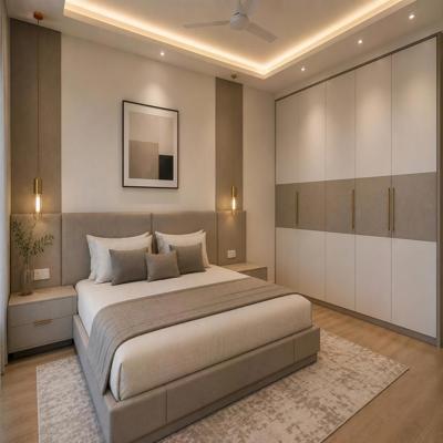 Contemporary Master Bedroom Design with King Bed and Bedside Drawers