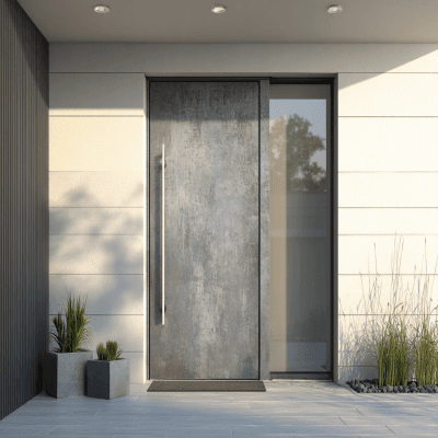 Contemporary Matte-Finish Swing Door Design for Entrance