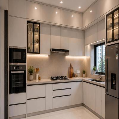 Contemporary Modular Kitchen Design With Loft Storage