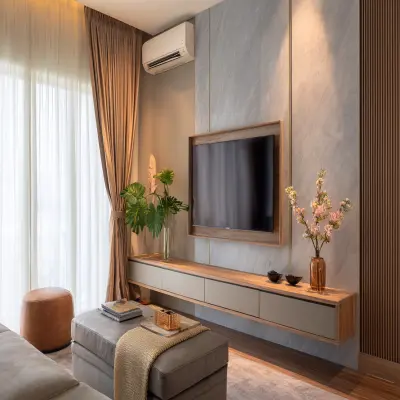 Contemporary Wall-Mounted TV Cabinet With Drawer Storage