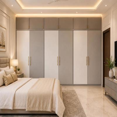 FullWall Modern 6 Door Wardrobe Design With Lofts