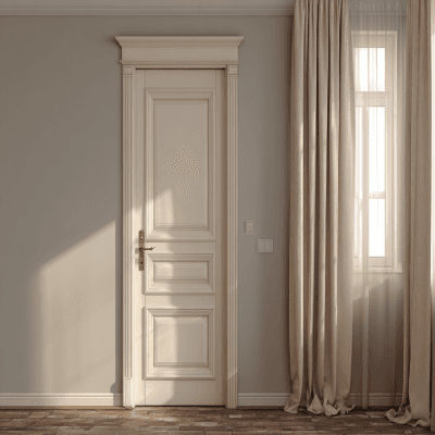 Matte Finish Classic Bedroom Swing Single Door Design