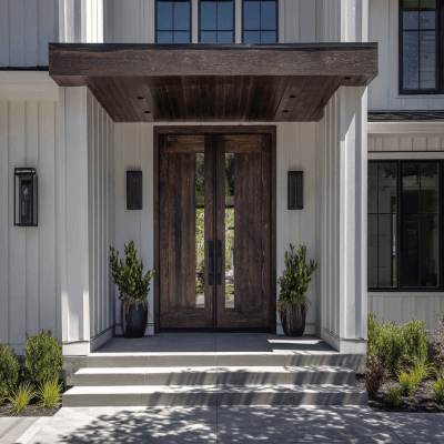 Matte Finish Double Door Design With Classic Charm