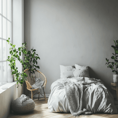 Minimal Grey Wall Paint Design for Bedrooms and Living Rooms