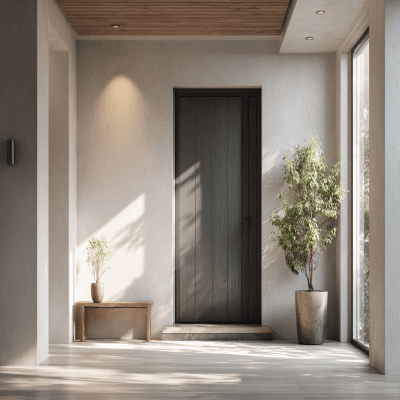 Minimal Swing Entrance Door Design in Clean Matte Finish