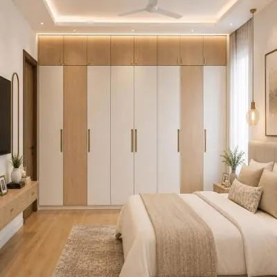 Modern 6 Door Wardrobe Design With Loft Storage