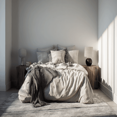 Modern Bedroom Design With A King Size Bed And Side Tables