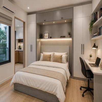 Modern Bedroom Design With Space Saving Furniture And Murphy Bed