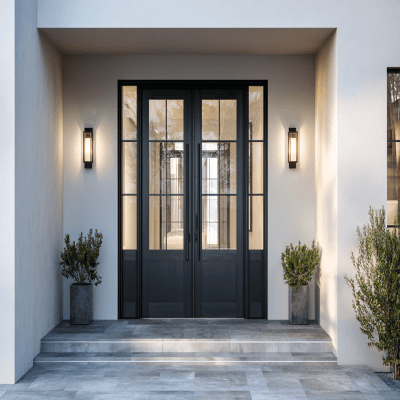 Modern Entrance Door Design With Sleek Matte Double Doors