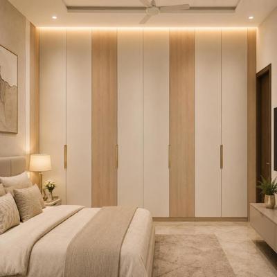 Modern Floor to Ceiling 6 Door Swing Wardrobe Design