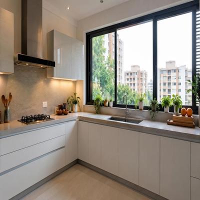 Modern Kitchen Window Design With A Black Frame