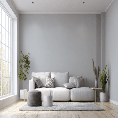 Modern Light Grey Wall Paint Design for Living Room