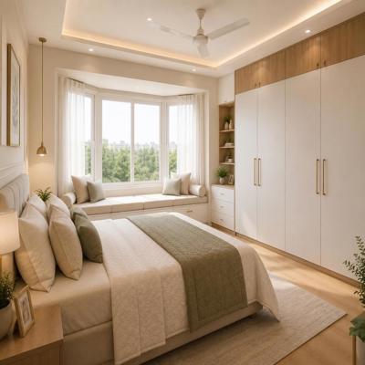 Modern Master Bedroom Design With Bay Window