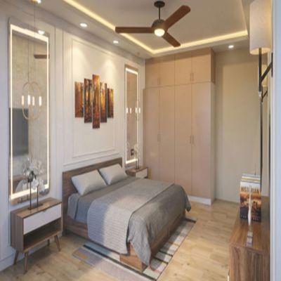 Modern Master Bedroom Design with Wooden Flooring