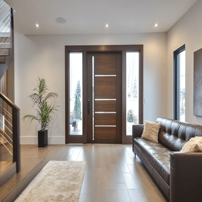 Modern Matte Finish Plywood Door Design for Foyer and Living Room