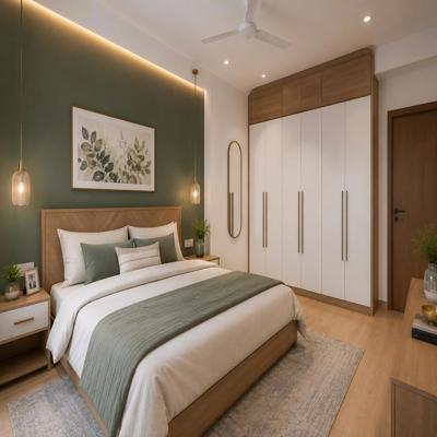 Modern Two Colour Combination For Bedrooms Walls