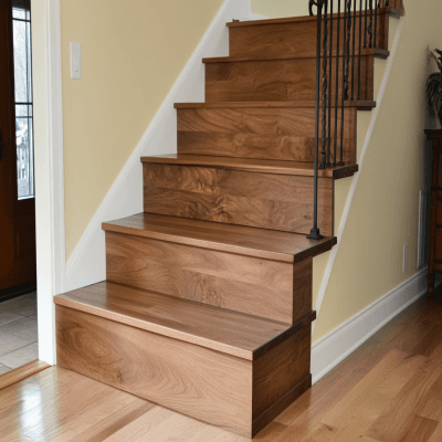 Charming Vintage Plywood Straight Box-Stepped Staircase Design