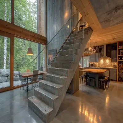 Sleek Concrete Modern L-Shaped Staircase Design