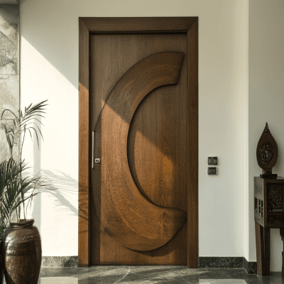 Contemporary Swing Single Door Design in Matte Finish