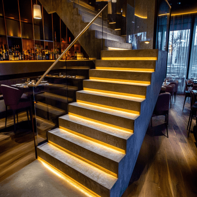 Contemporary L-shaped concrete Staircase Design