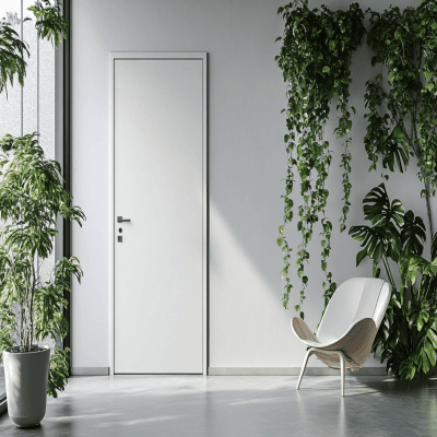 Minimal Swing Single Door Design with Matte Finish