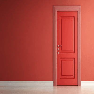 Modern Swing Single Door Design with Suede Finish