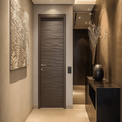 Modern Single Swing Door Design with Matte Finish