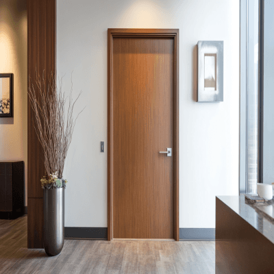 Contemporary Matte Finish Swing Single Door Design for Grand Entrances
