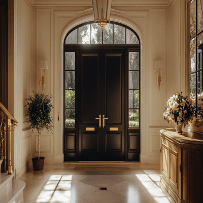 Traditional Swing Double Door Design in Matte Finish