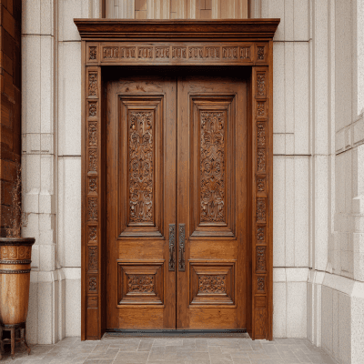 Traditional Swing Door Design in Matte Finish