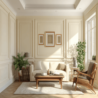 Traditional Wall Moulding Wall Design for Living Rooms