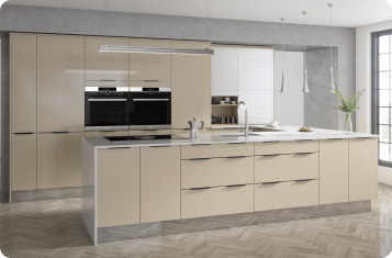 Glossy Finish Modular Kitchen Designs