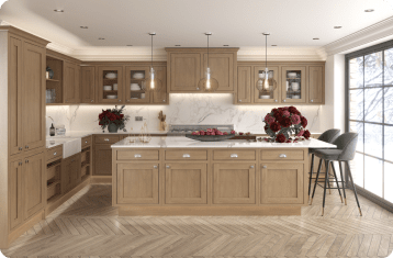 Wooden Finish Modular Kitchen Designs